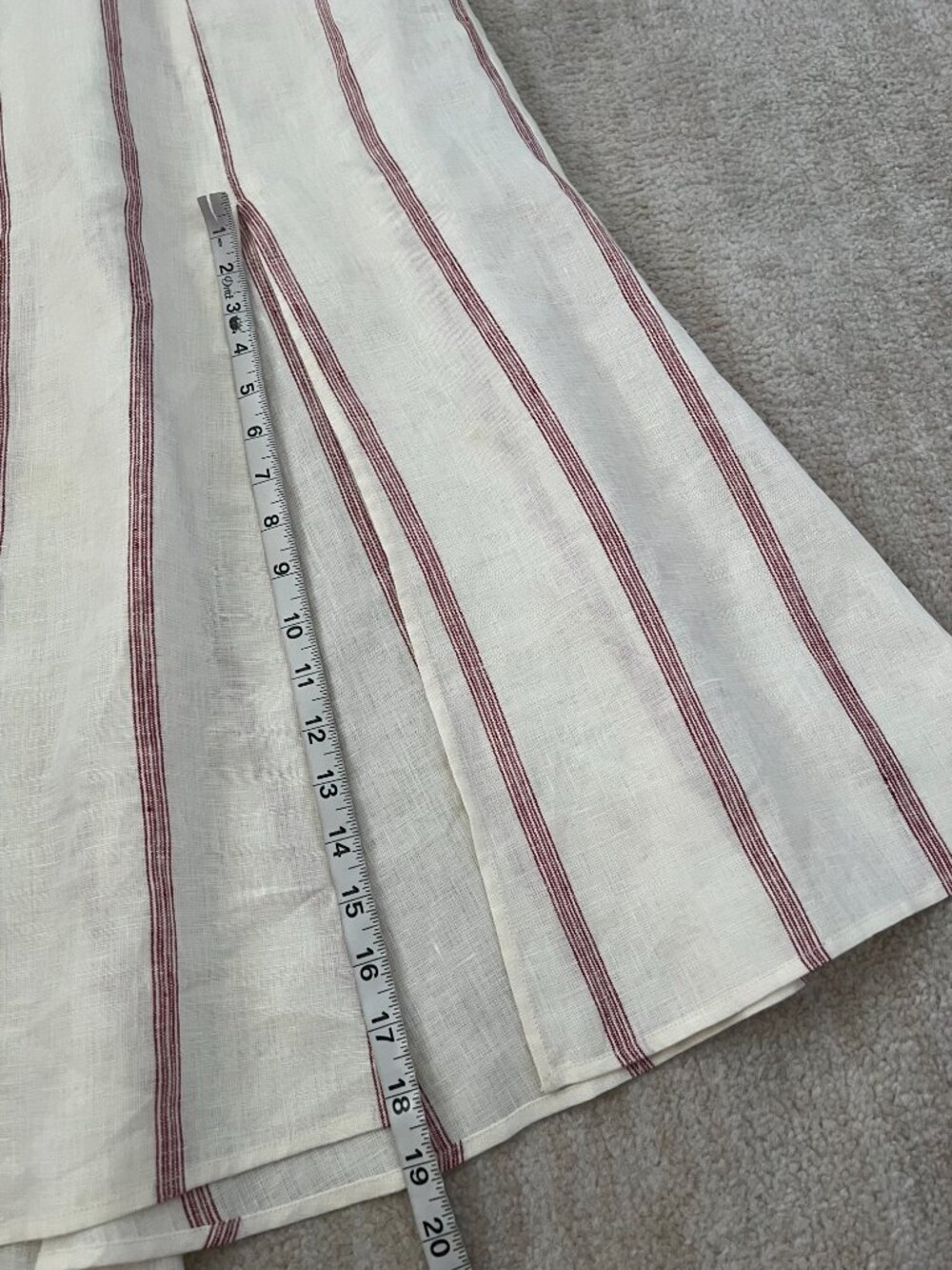 Reformation Lavender Linen Striped Midi Dress 12 - Picture 6 of 13
